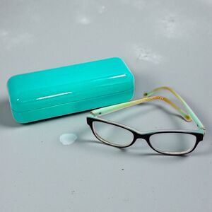 Tiffany Co 1837 Eyeglass Frames Black Aqua Made in Italy w Case Authentic RX TCO